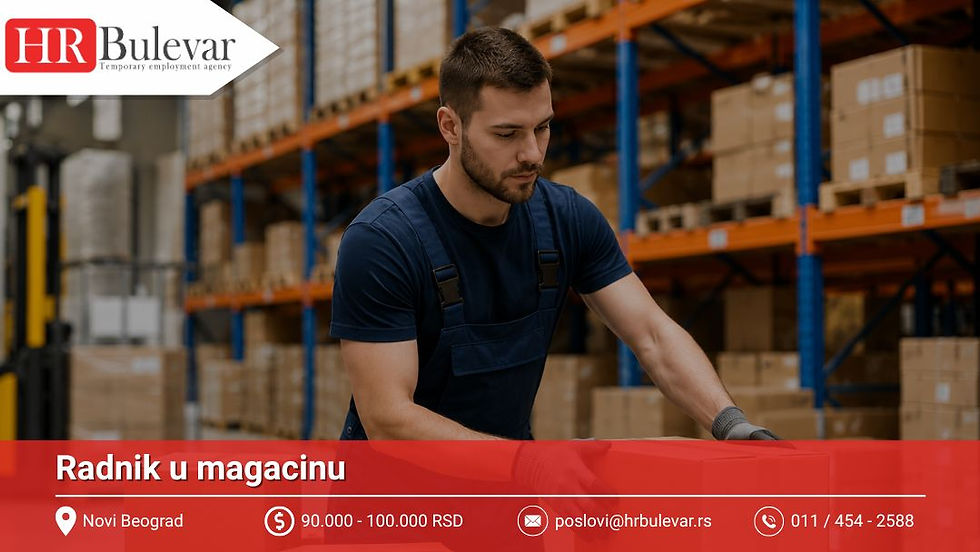 Oglas za posao Radnik u magacinu