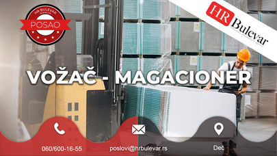 Vozač - magacioner | Oglasi za posao, Deč