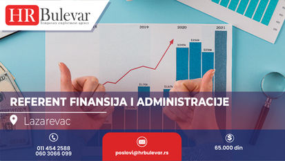 Referent finansija i administracije | Oglas za posao, Lazarevac