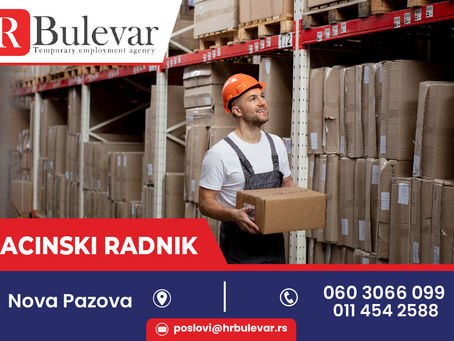 Magacinski radnik | Nova Pazova + smeštaj, zarada 65.000 rsd.
