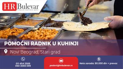 Pomoćni radnik u kuhinji | Oglas za posao, Novi Beograd