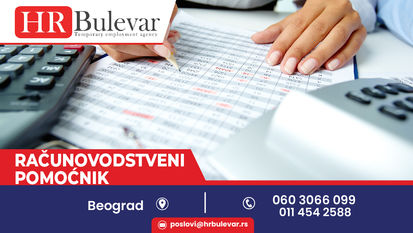 Računovodstveni pomoćnik | Beograd, zarada 60.000 rsd.+ prevoz