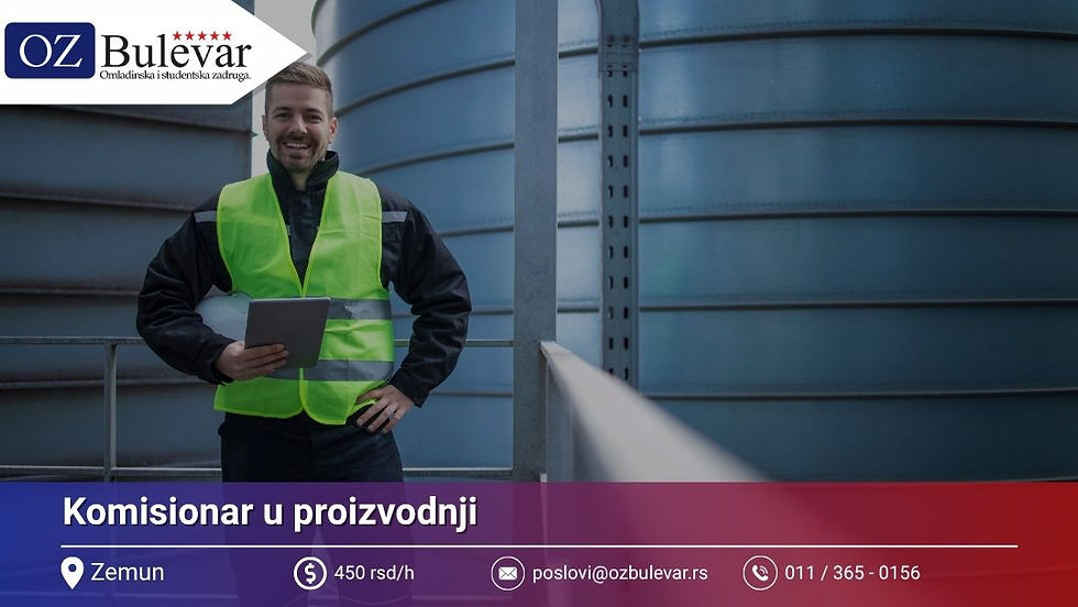 student komisionar u proizvodnji