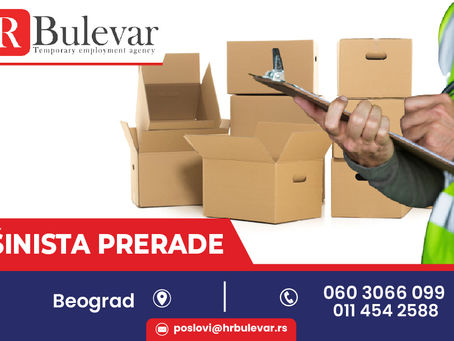 Mašinista prerade | Beograd, zarada 65.000 rsd.