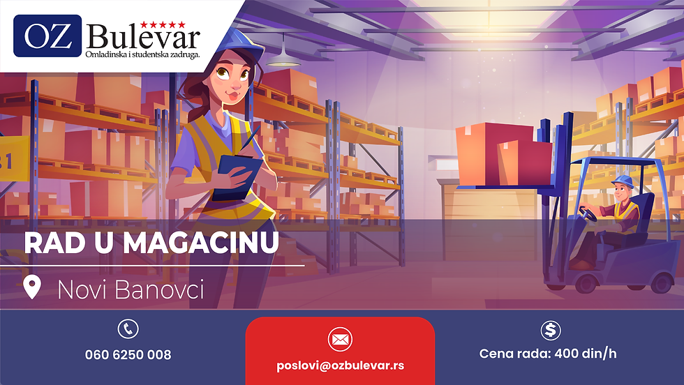 Rad u magacinu | Oglas za posao, Novi Banovci