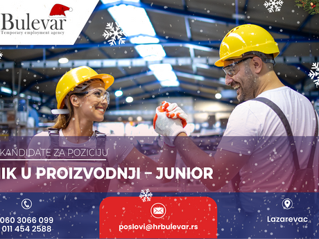 Radnik u proizvodnji - Junior | Oglas za posao, Lazarevac