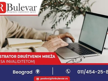 Administrator društvenih mreža (osobe sa invaliditetom) | Beograd