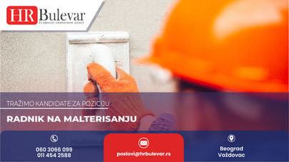 Radnik na malterisanju | Oglas za posao