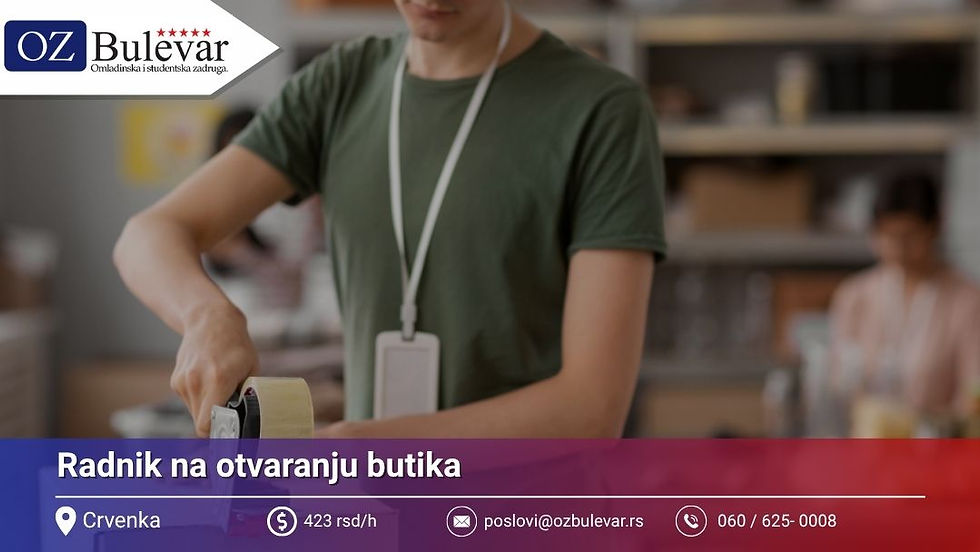 Student radi u butiku kao fizički radnik