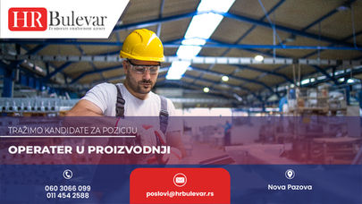 Operater u proizvodnji | Oglas za posao, Nova Pazova