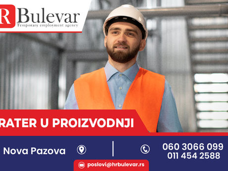 Operater u proizvodnji | Nova Pazova + smeštaj + prevoz, zarada 60.000 rsd.