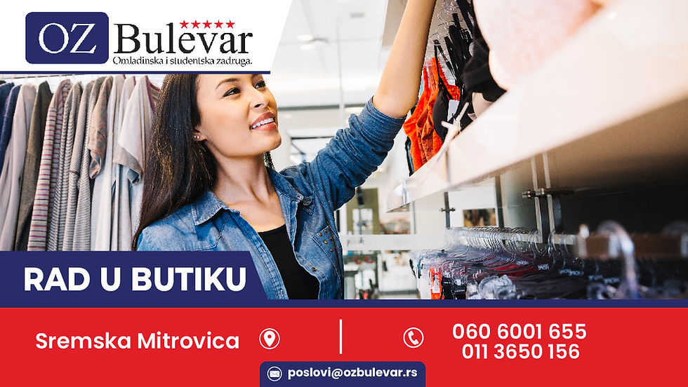 Deklarisanje robe, Omladinska zadruga Bulevar, Poslovi, Oglasi za posao, Krnješevci