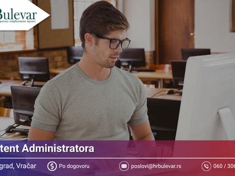 Asistent Administratora | Vračar | Oglas Za Posao
