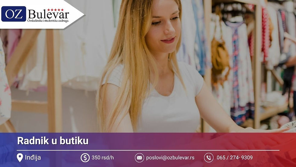 student radi u butiku