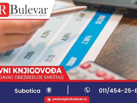 Glavni knjigovođa | Subotica, smeštaj + prevoz, zarada 120.000 rsd
