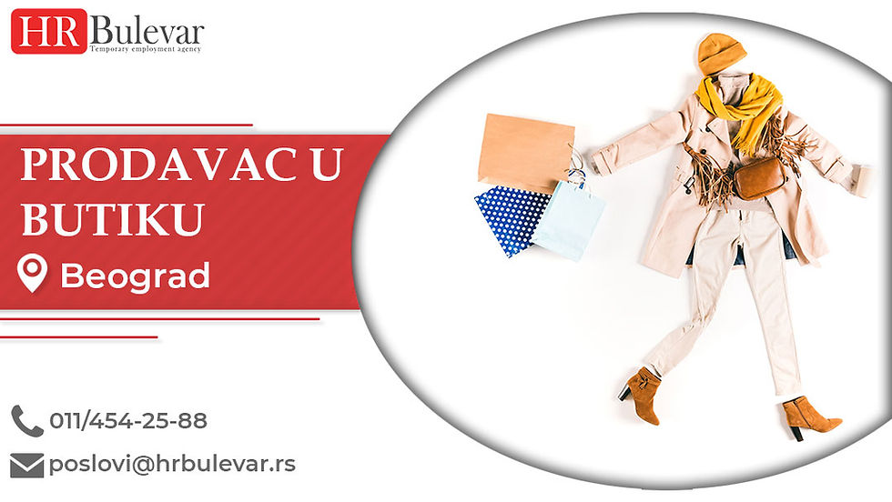 HR Bulevar, Beograd, Poslovi, Prodavac u knjizari, Prodavac u butiku, Beograd, Srbija