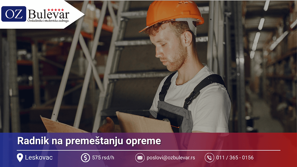 Radnik na premeštanju opreme