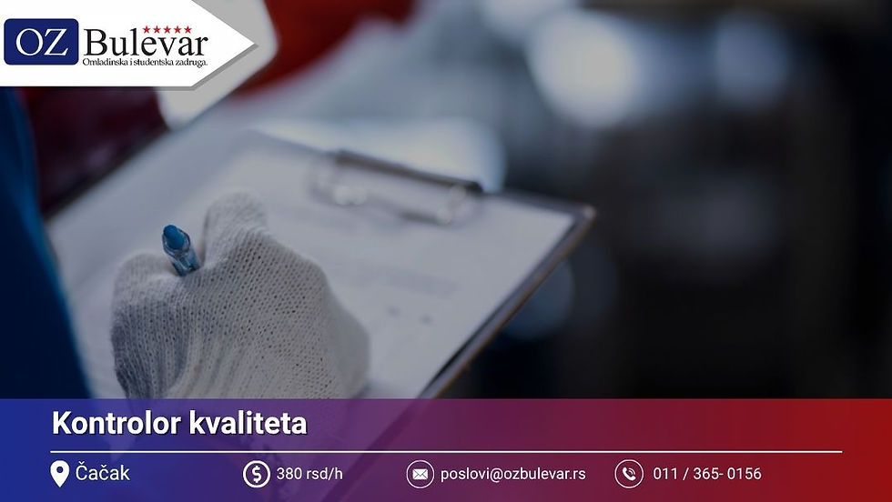 omladinac je kontroler kvaliteta u autoindustriji