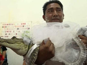 Alcalde se casa con lagarta en Oaxaca.