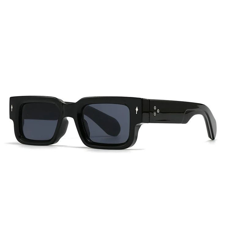 Diamond Stud Rectangle Sunglasses