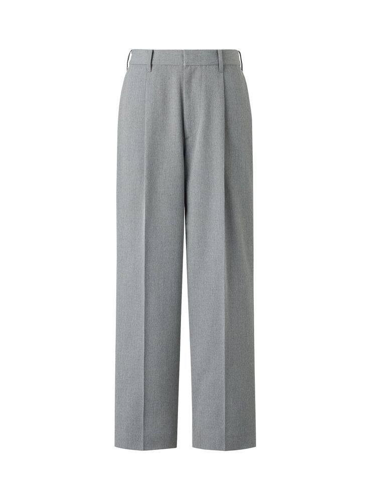 Wide-Leg Pleated Trousers