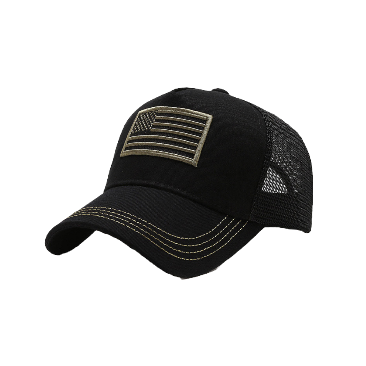American Flag Trucker Hat With Adjustable Strap