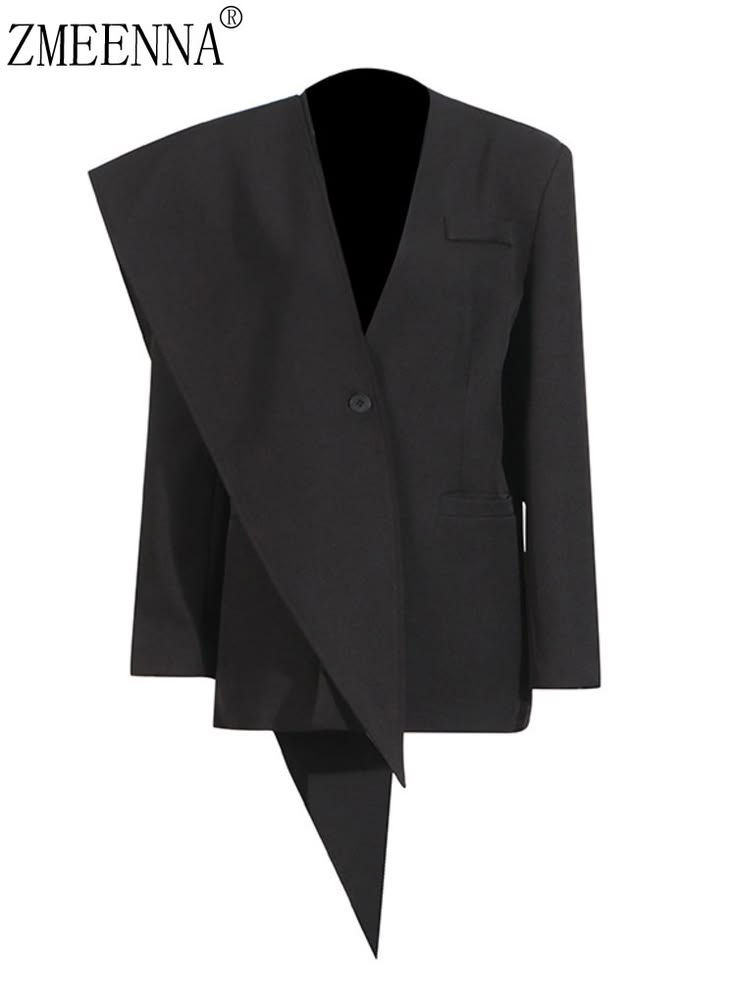 Zmeenna Asymmetric Drape Blazer