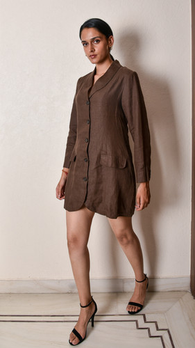 Chocolate Brown Blazer Dress | k-couture-and-canvas Chocolate Brown Blazer Dress | k-couture-and-canvas