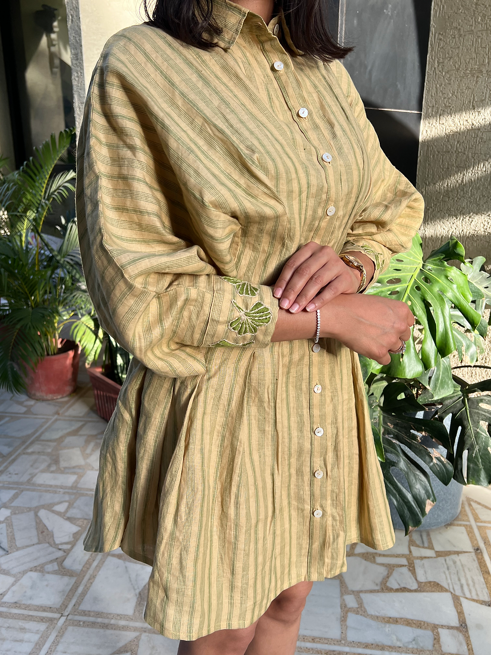 Thumbnail: Green Ember Pleated Dress