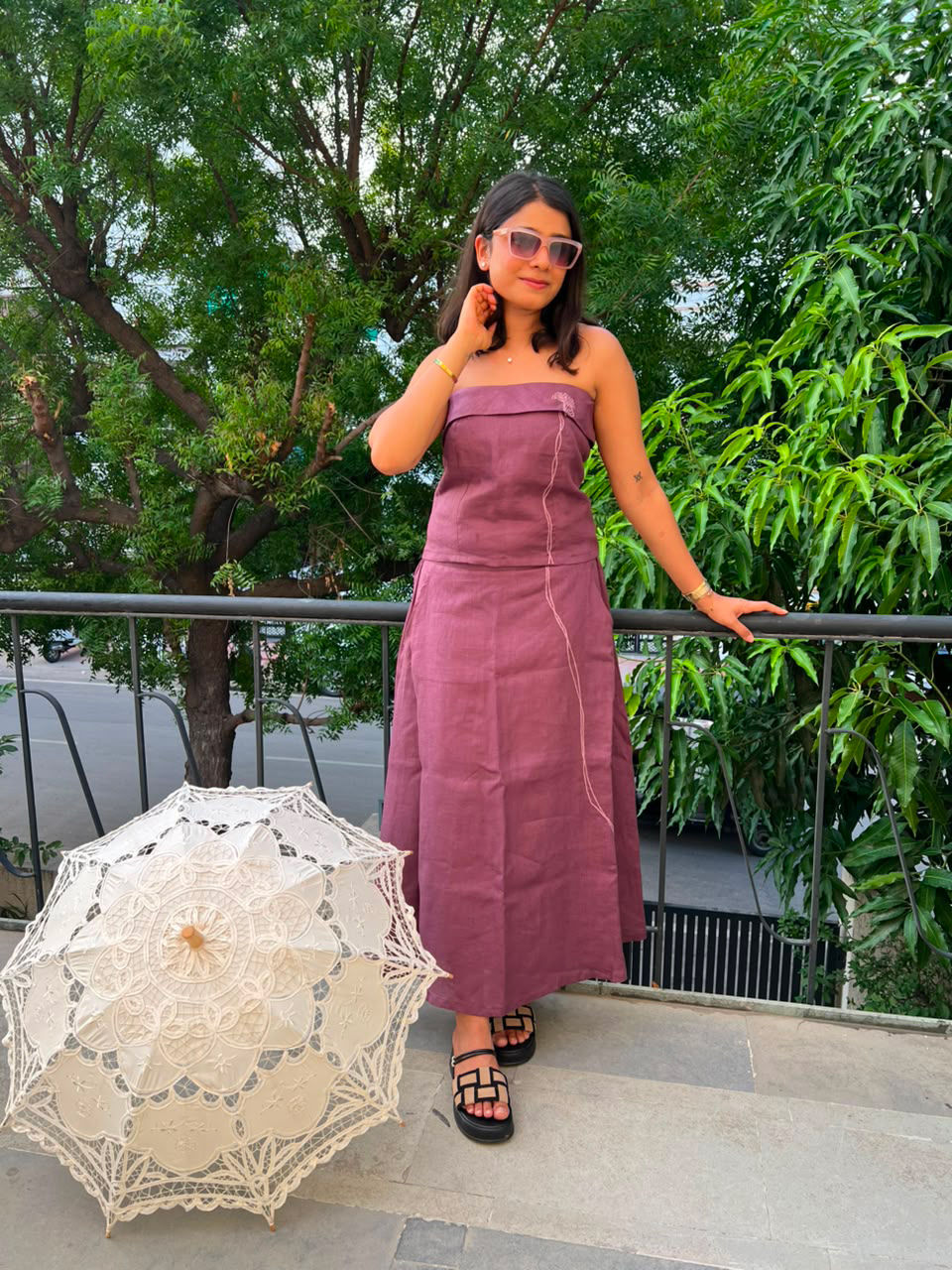 Thumbnail: Purple Tube Top With Skirt 