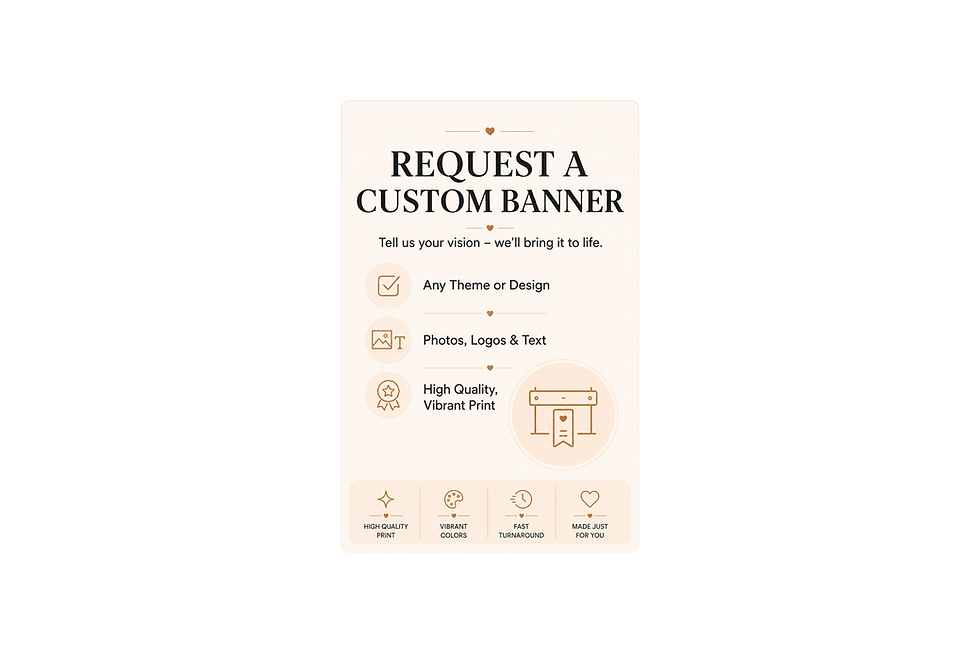 Custom banner request form for submitting personalized banner design details