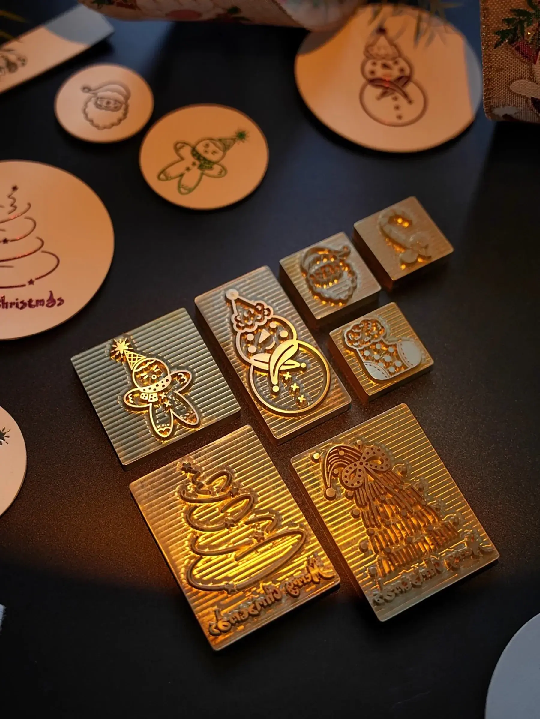 Maxita Christmas Brass Stamp Set – 6 Original Festive Designs