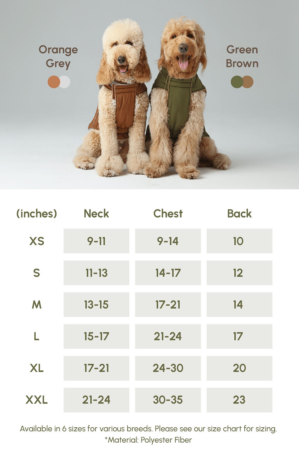 Thumbnail: Reversible Dog Vest Jacket - Green Brown