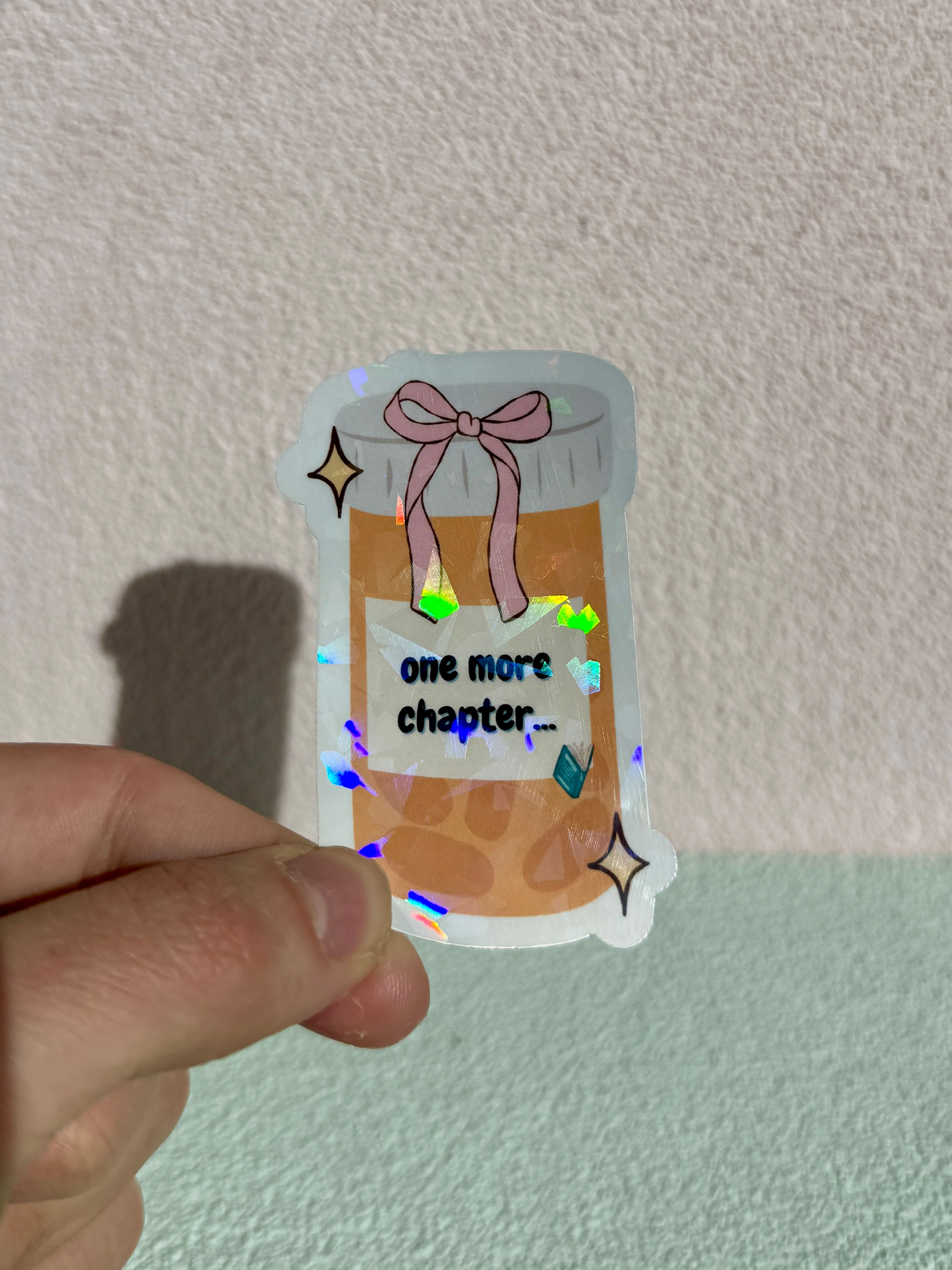 one more chapter holographic bookish sticker