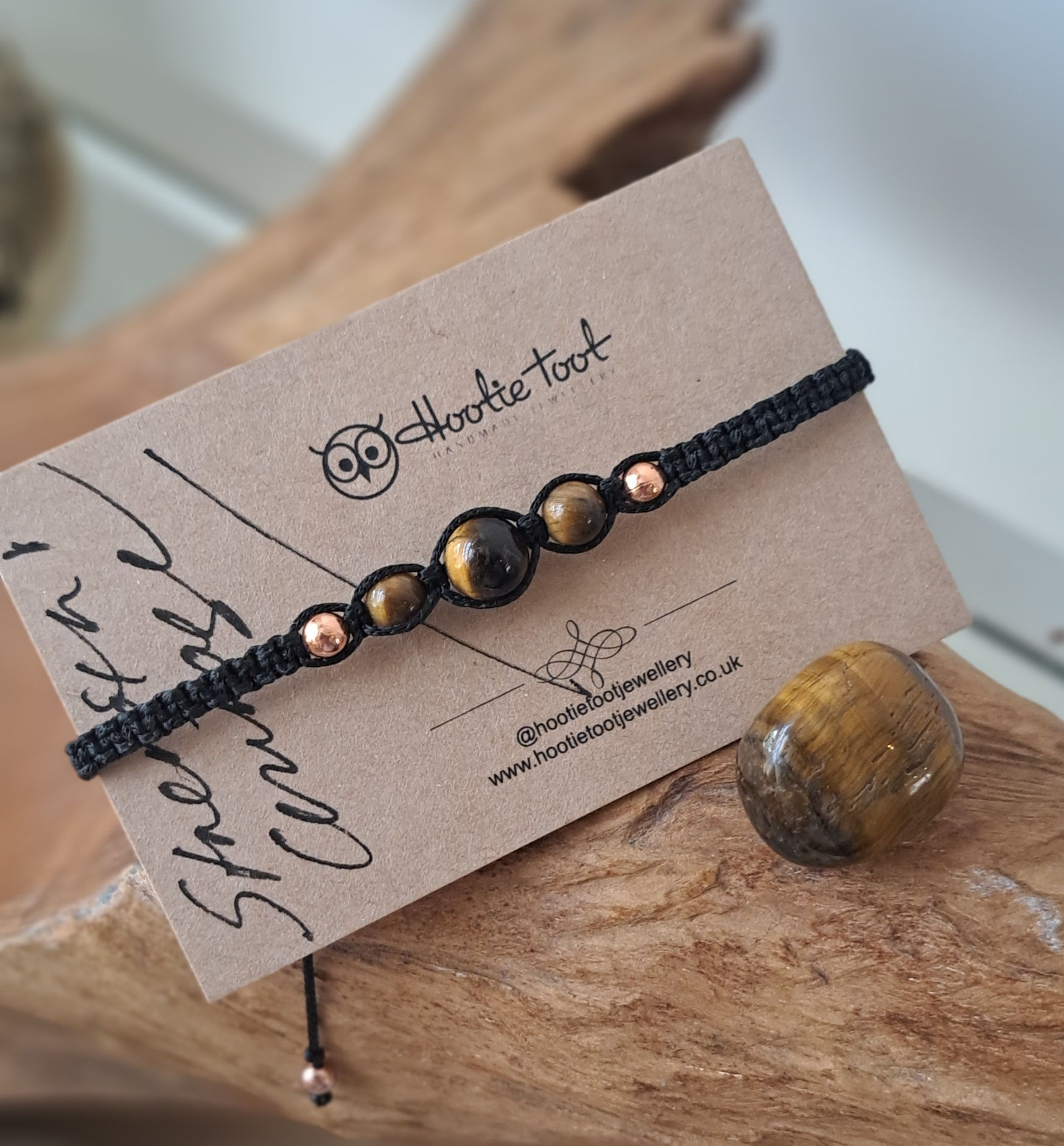 Strength and Courage Tiger's Eye and Copper bracelet