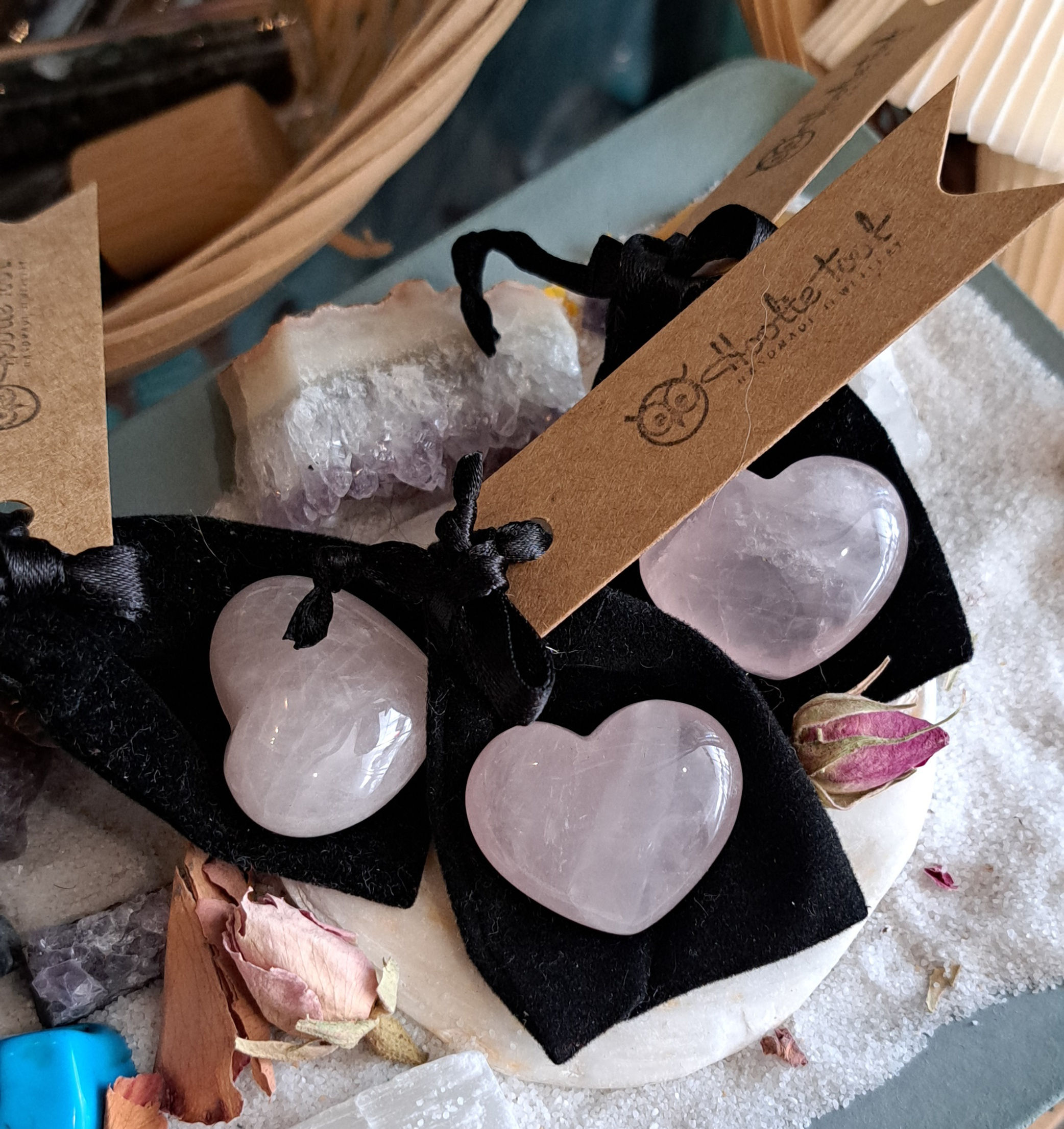 Rose Quartz Crystal Hearts