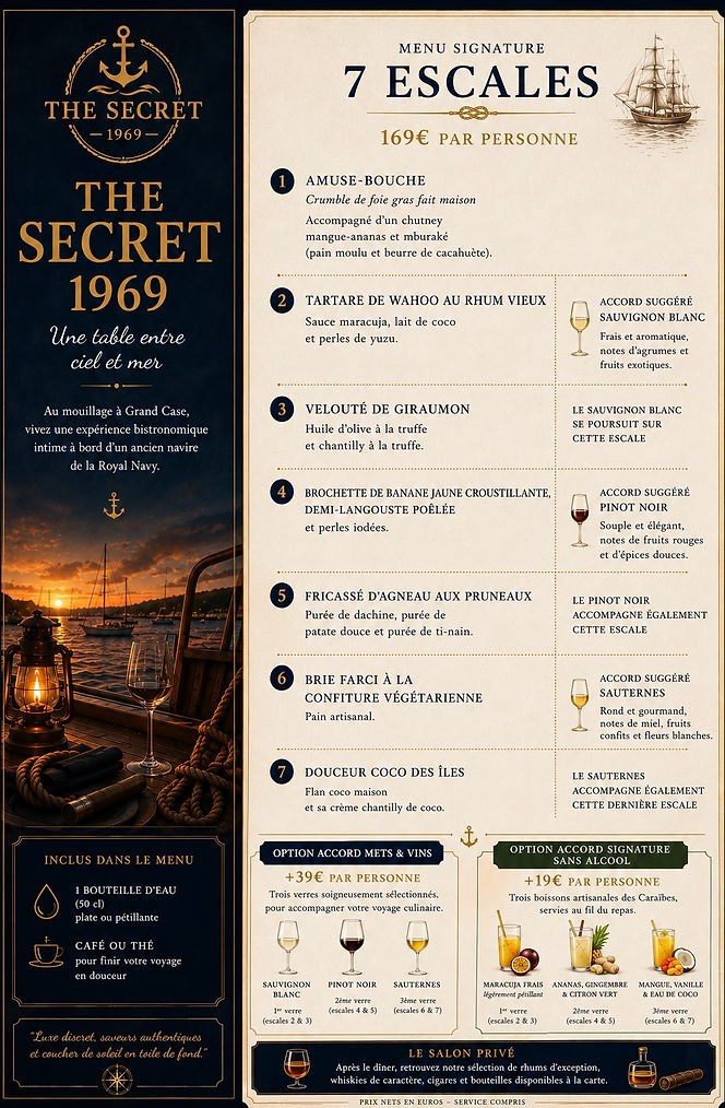 Menu the Secret 1969