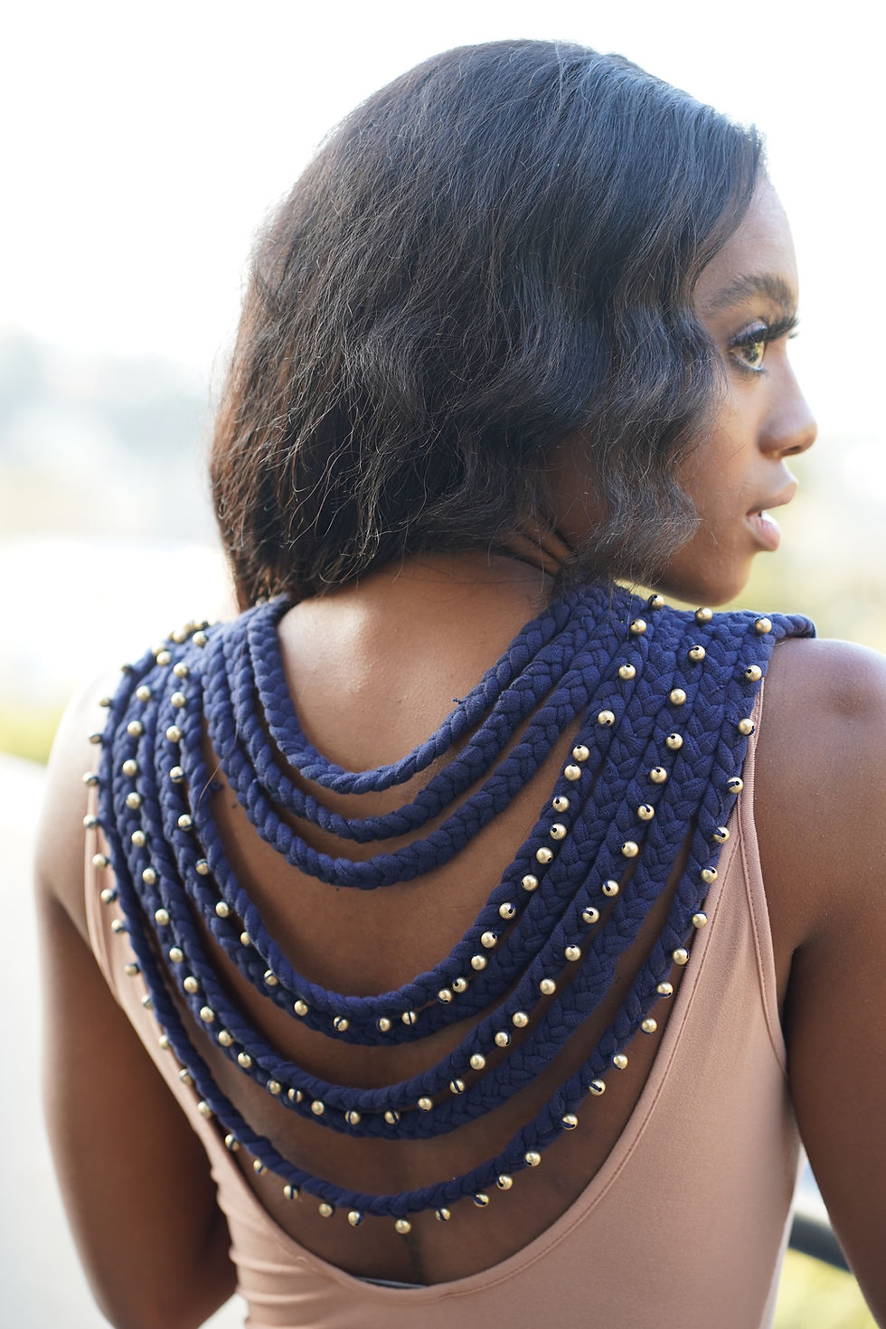 Navy Braided Collar