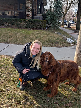 Amy on a private walk with Gracie