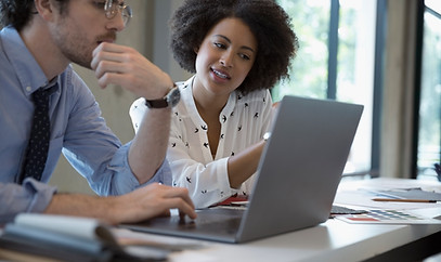 Colleagues Working in Office