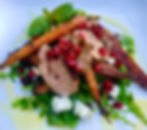 Roasted Lamb with Glazed Carrots and Crumbled Goats Cheese