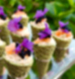 Smoked Salmon Mousse Cones with Caviar