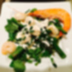 English Asparagus and Prawn Salad with an Orange and Ginger Dressing
