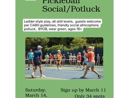 St. Patrick’s Day Pickleball Social / Potluck