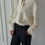 Thumbnail: V-neck blouse with tie.