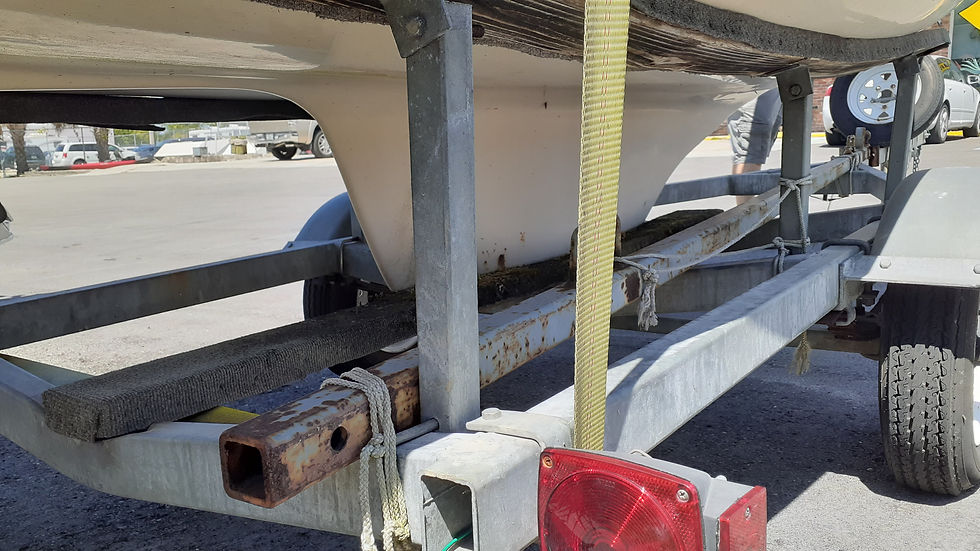 Thumbnail: Renkin 18' Sailboat 1984 With Title Trailer Boom Main Sail Cushions Rudder