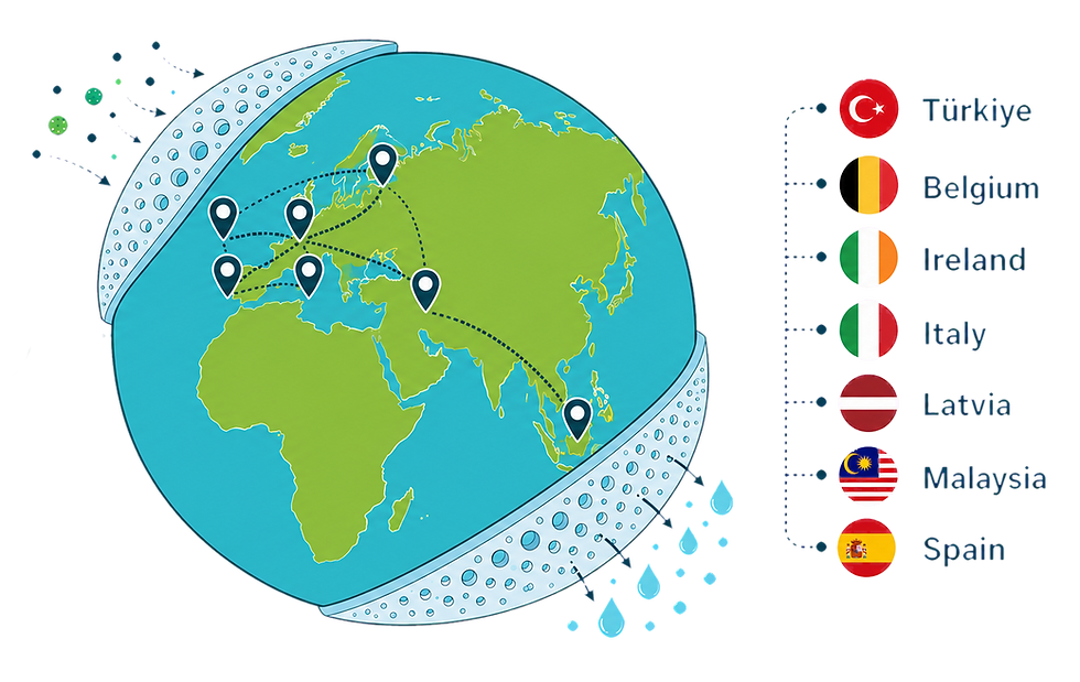Image showing the geographical spread of the partners' locations