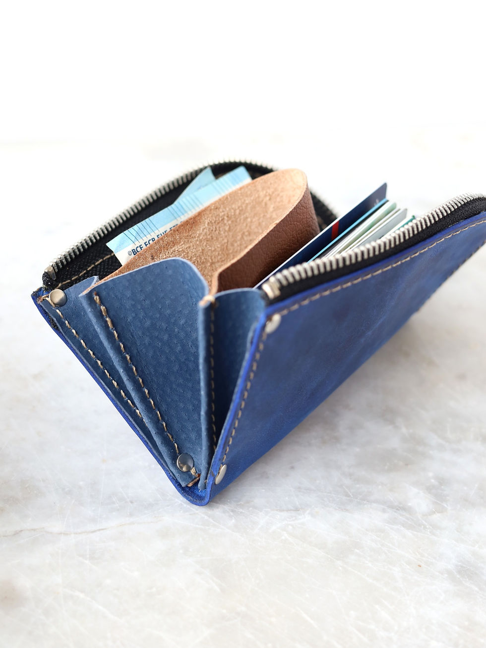 Thumbnail: WEDNESDAY WALLET IN IN VEGGIE DYED BLU