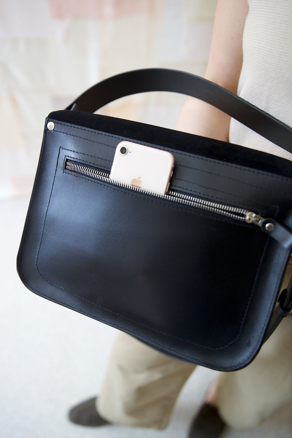 Thumbnail: ASTORIA PURSE IN BLACK LEATHER AND SUEDE