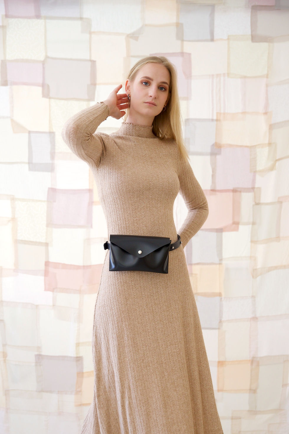Thumbnail: SOHO ENVELOPE WAIST BAG IN SHINY BLACK LEATHER